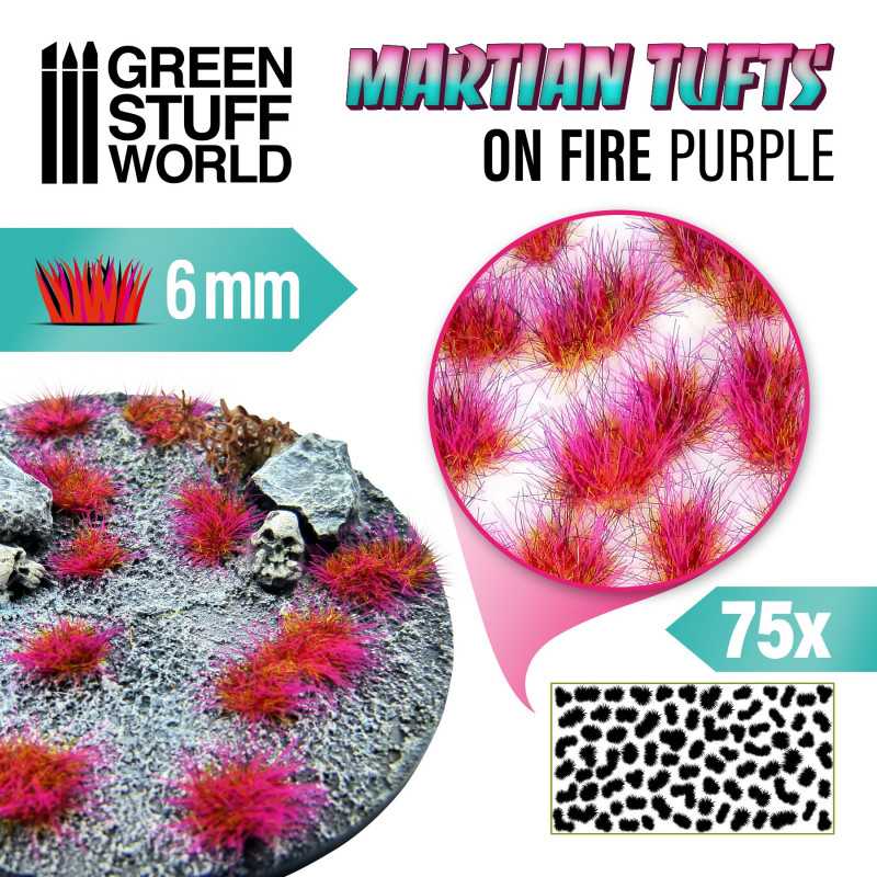 Green Stuff World Martian Fluorescent Tufts On Fire Purple 10679 - Cobbco
