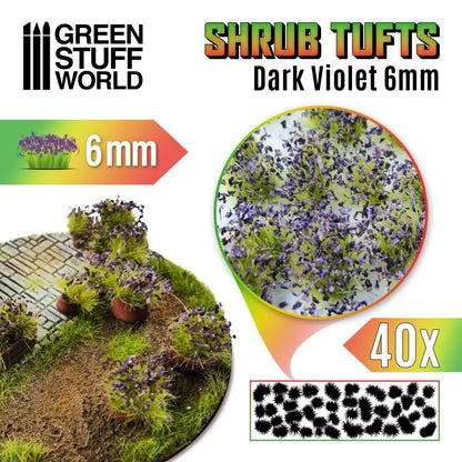 Green Stuff World for Models & Miniatures: Shrub Tufts - 6mm Dark Violet 10743 - Cobbco