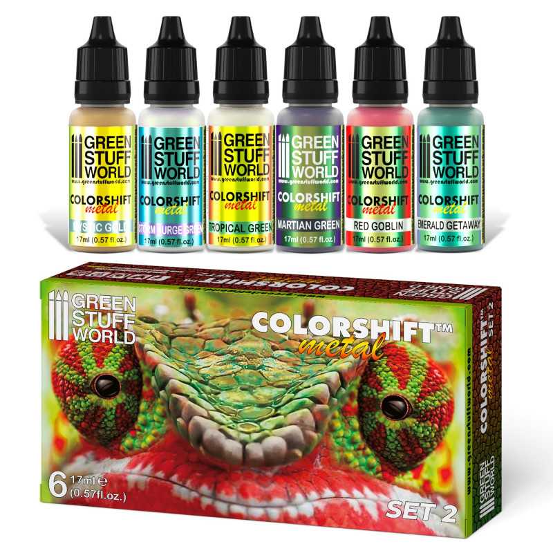 Green Stuff World for Models and Miniatures Chameleon Acrylic Paint Set 2 (9341) - Cobbco