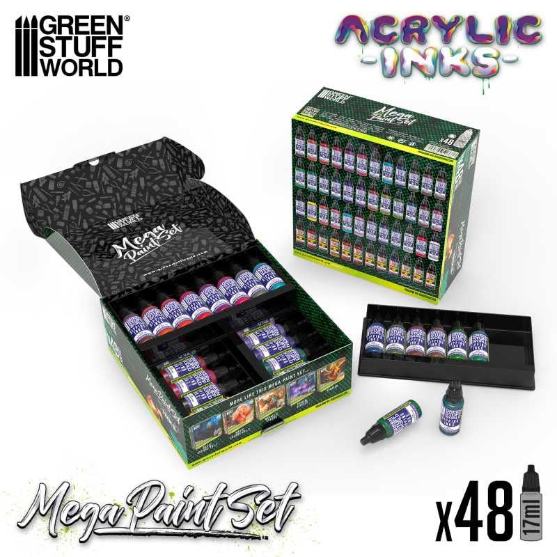 Green Stuff World Acrylic Dipping Ink and Contrast Mega Paint Set - 12263 - Cobbco