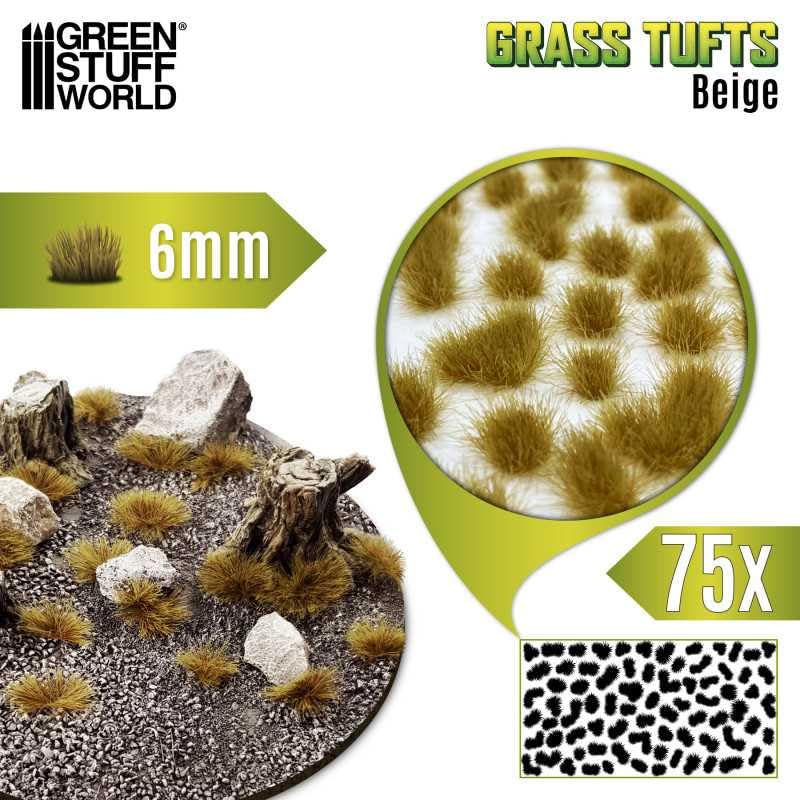 Green Stuff World Static Grass Tufts 6 mm - Beige - 10671 - Cobbco