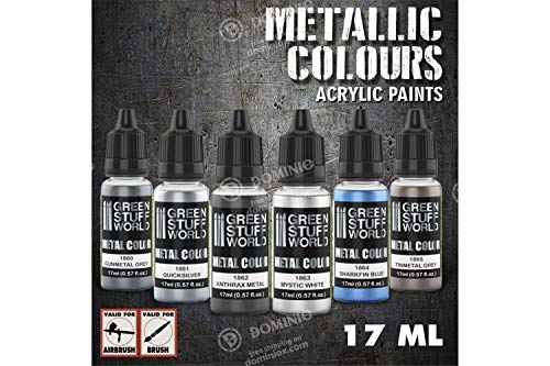 Green Stuff World Metallic Paints Set - Silver 9910