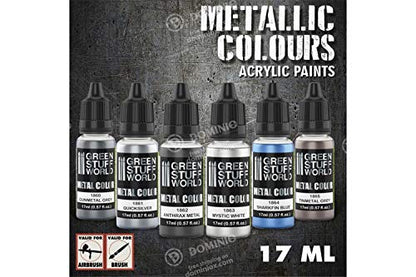 Green Stuff World Metallic Paints Set - Silver 9910