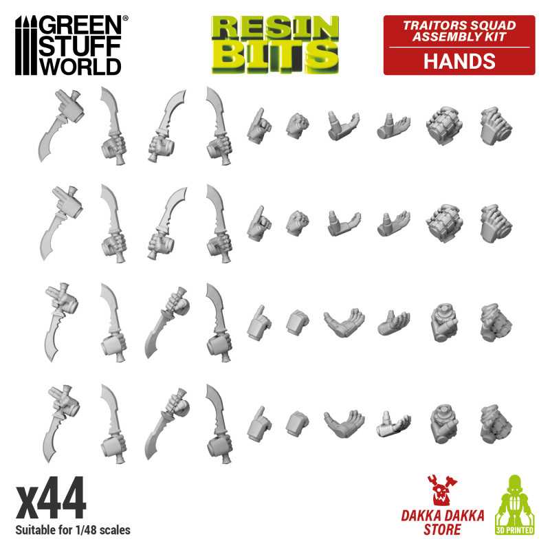 Green Stuff World for Models & Miniatures DakkaDakka Traitors Squad Hands 12413