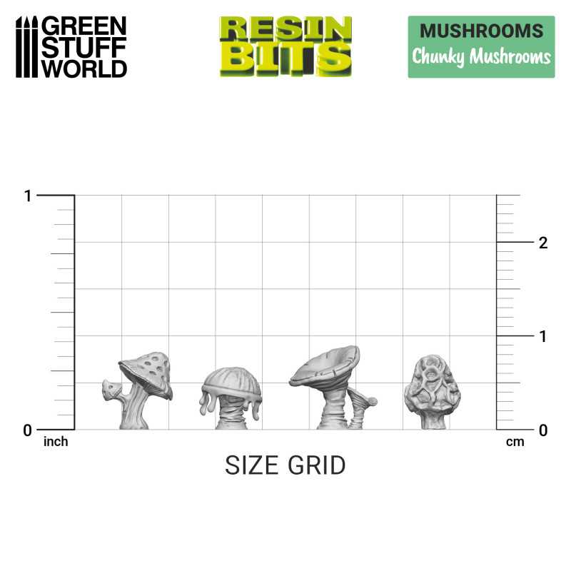 Green Stuff World for Models & Miniatures 3D Printed Set - Chunky Mushrooms 11621