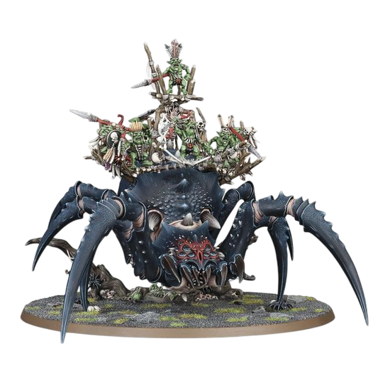 Arachnarok Spider with Spiderfang Warparty (Unpainted) (Assembled)