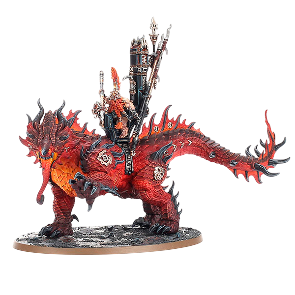 Auric Runeson on Magmadroth (Custom Painted) (Assembled)