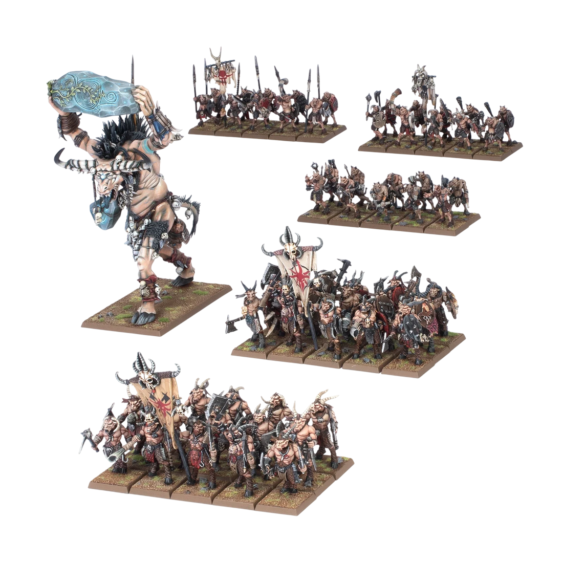 Beastmen Battalion (Unpainted) (Assembled)
