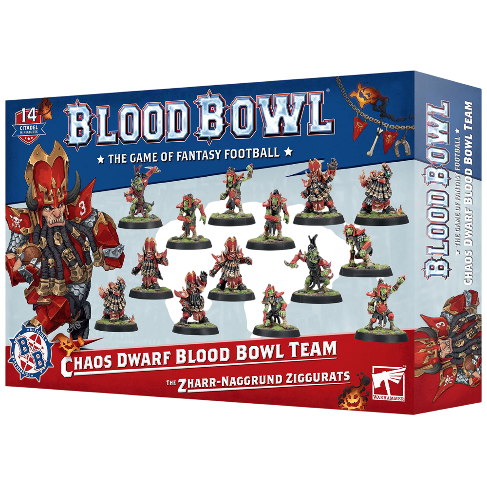 Blood Bowl: Chaos Dwarf Team - Zharr-Naggrund Ziggurats (Unpainted) (New in Box)