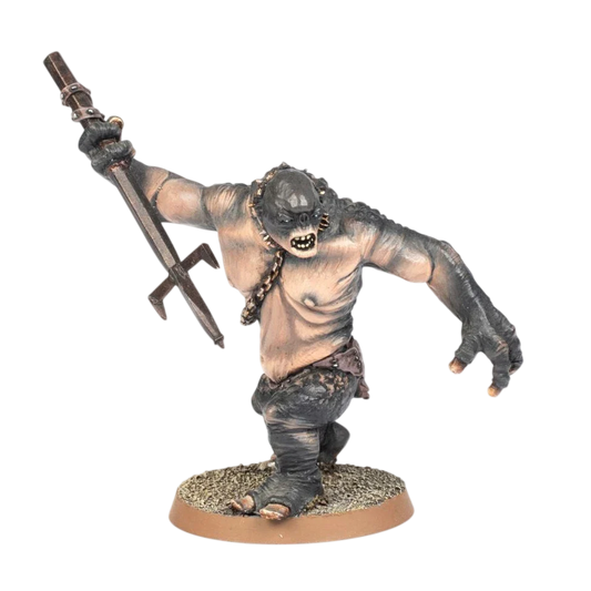 Cave Troll with Chain & Spear (Unpainted) (Assembled)