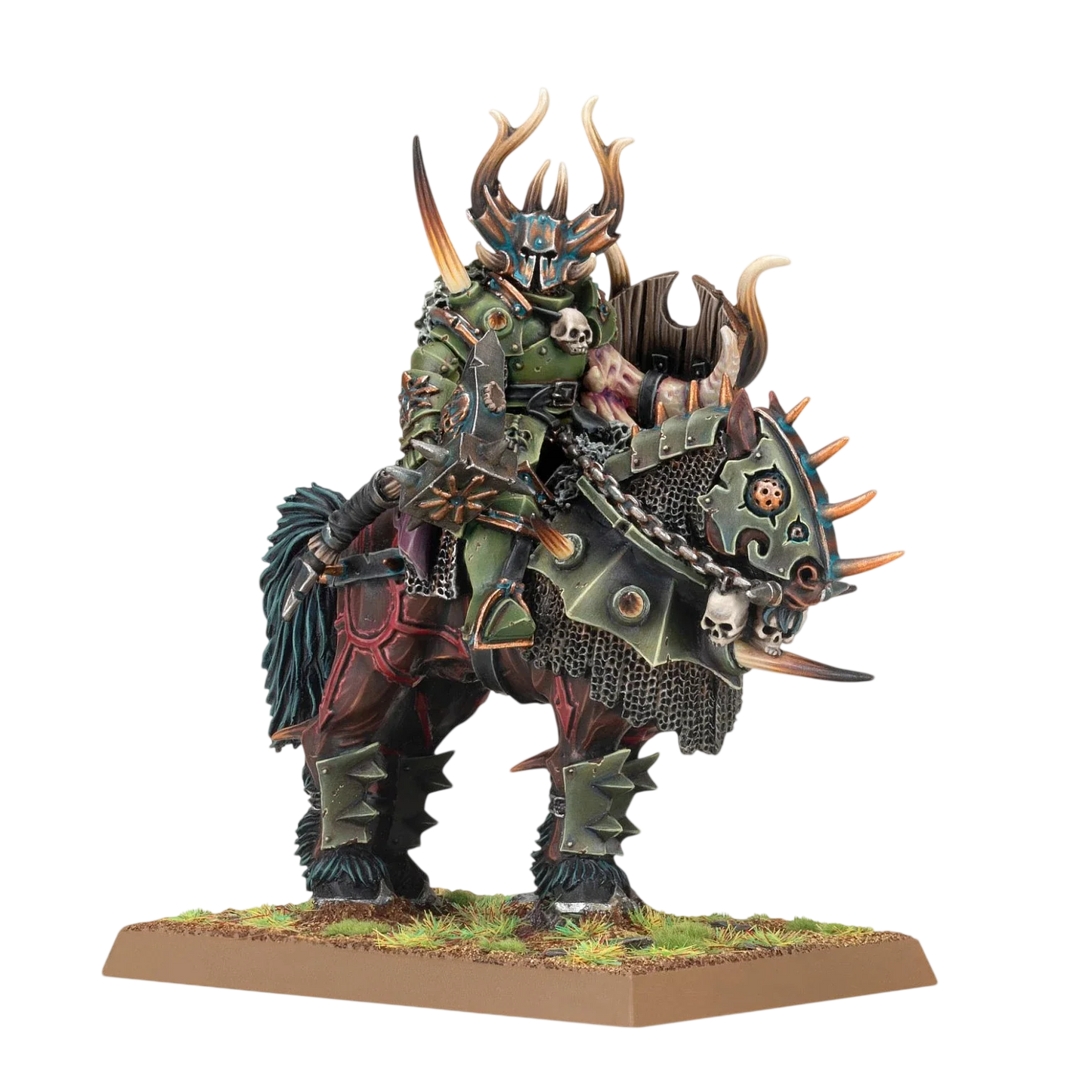Chaos Lord on Daemonic Mount (Custom Painted) (Assembled)