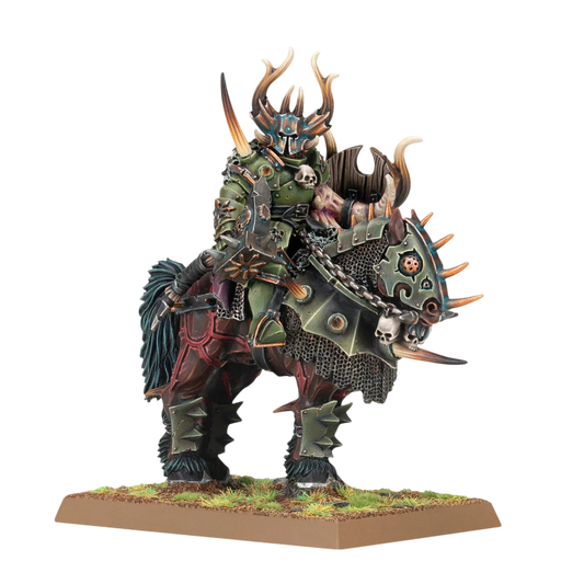 Chaos Lord on Daemonic Mount (Custom Painted) (Assembled)