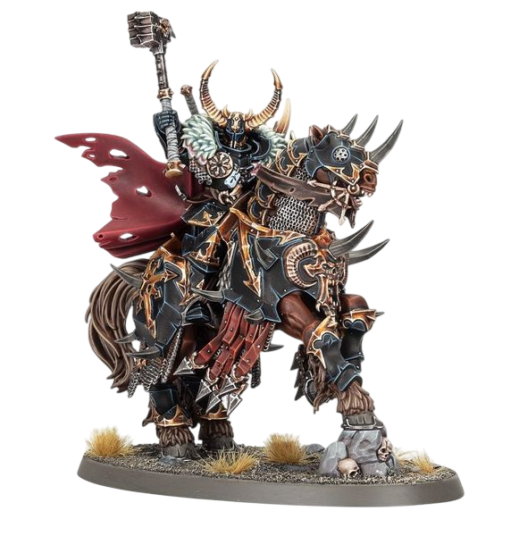 Chaos Lord on Daemonic Mount (Unpainted) (Assembled)