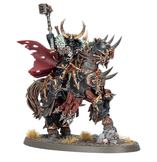 Chaos Lord on Daemonic Mount (Unpainted) (Assembled)