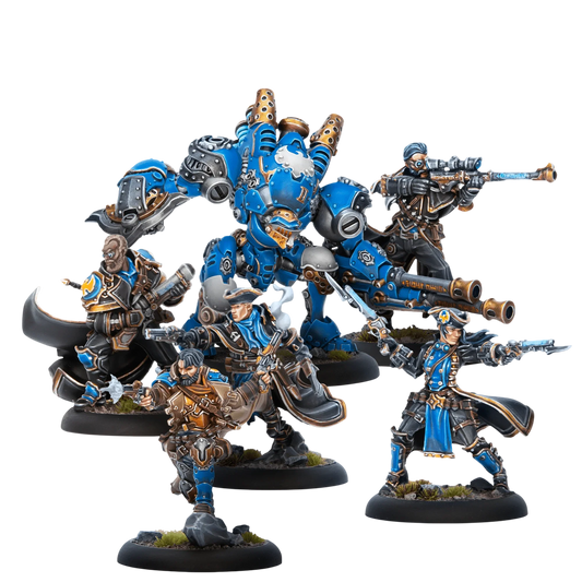 Cygnar Hellslingers Command Cadre (HIPS) (Custom Painted) (Assembled)
