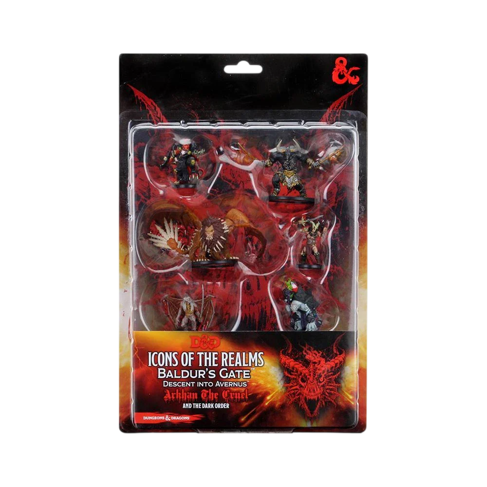 D&D Icons of the Realms: Figure Pack: Descent into Avernus: Arkhan the Cruel and The Dark Order (Unpainted)