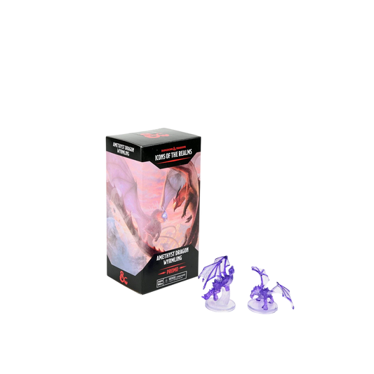 D&D Icons of the Realms: Fizban's Treasury of Dragons Amethyst Wyrmling Promo (Custom Painted)