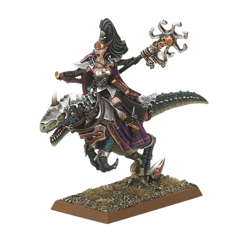 Dark Elf Supreme Sorceress On Cold One (Custom Painted) (Assembled)