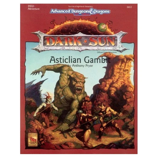 Dark Sun, Asticilian Gambit/DSQ3 Game Adventure (1992)