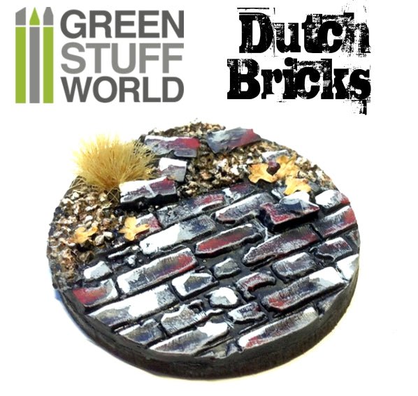 Green Stuff World Rolling Pin Dutch Bricks Pattern for modeling and Dioramas 1336 - Cobbco