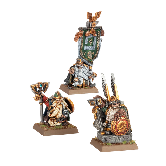 Dwarf Thane, Battle Standard Bearer, and Lord (New in Box)