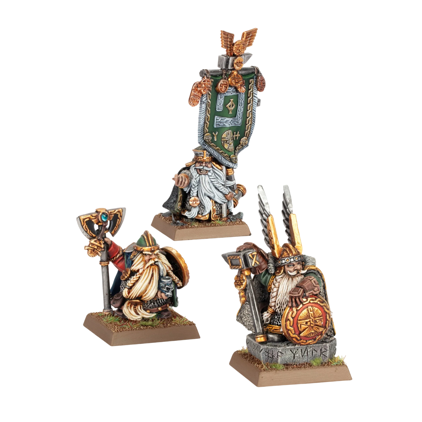 Dwarf Thane, Battle Standard Bearer, and Lord (New in Box)