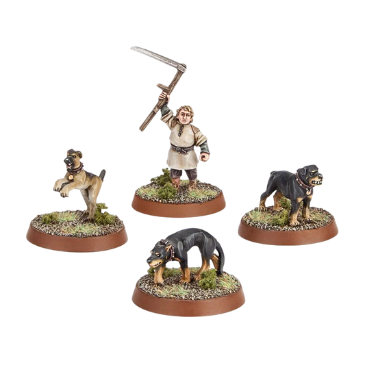 Farmer Maggot & Hounds (Unpainted) (Assembled)