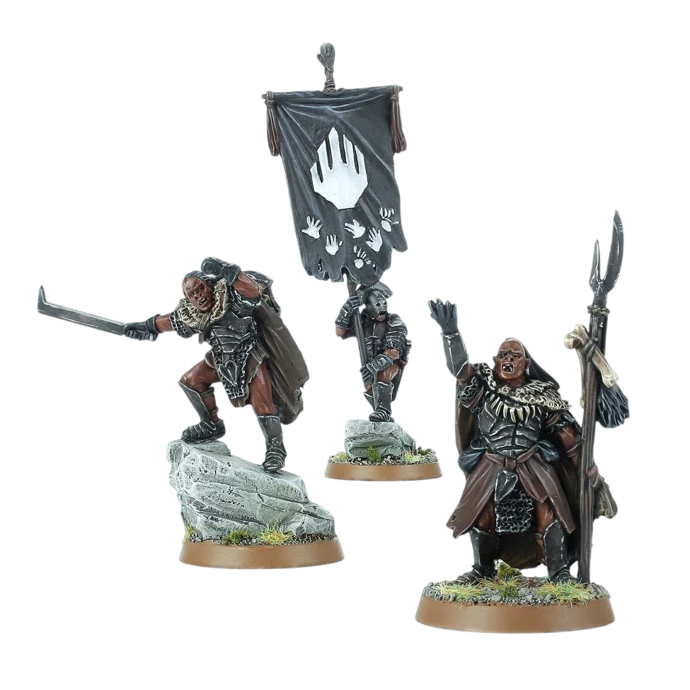 Fighting Uruk-hai™ Warrior Command Pack (2019) (Unpainted) (Assembled)