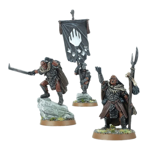 Fighting Uruk-hai™ Warrior Command Pack (2019) (Unpainted) (Assembled)
