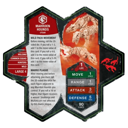 Marrden Hounds Prepainted Miniatures' Army Card From Heroscape Expansion Set: Jandar's Oath