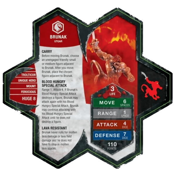 Brunak Prepainted Heroscape Miniature's Army Card