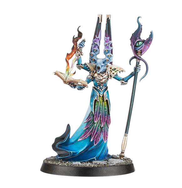 Gaunt Summoner of Tzeentch on Disc of Tzeentch/and Chaos Familiars (New on Sprue)