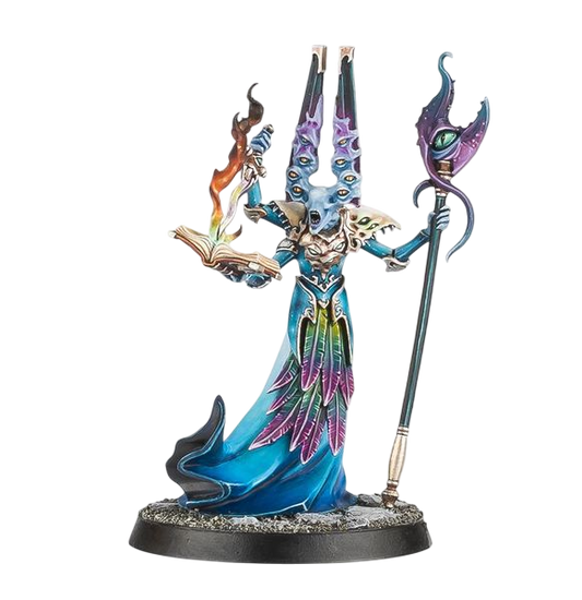 Gaunt Summoner of Tzeentch on Disc of Tzeentch/and Chaos Familiars (New on Sprue)