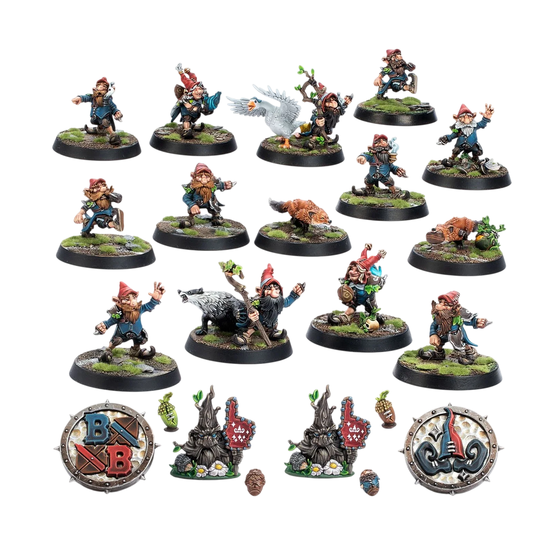 Gnome Blood Bowl Team: The Glimdwarrow Groundhogs (Unpainted) (Assembled)