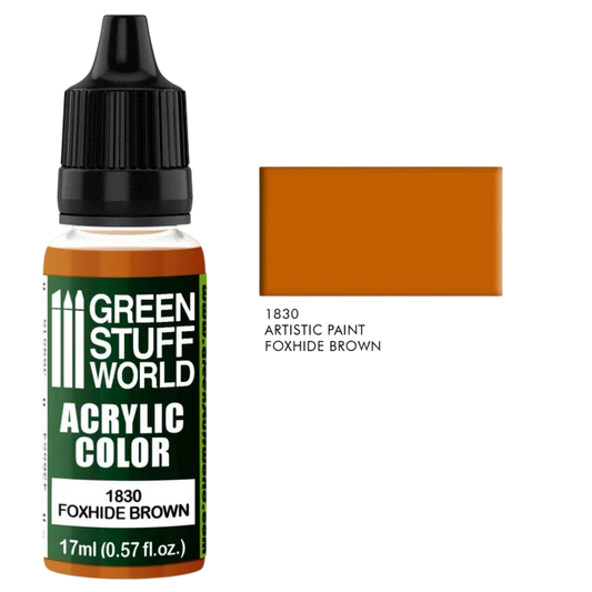 Green Stuff World - Acrylic Color Paint Foxhide Brown 1830 for Models and Miniatures