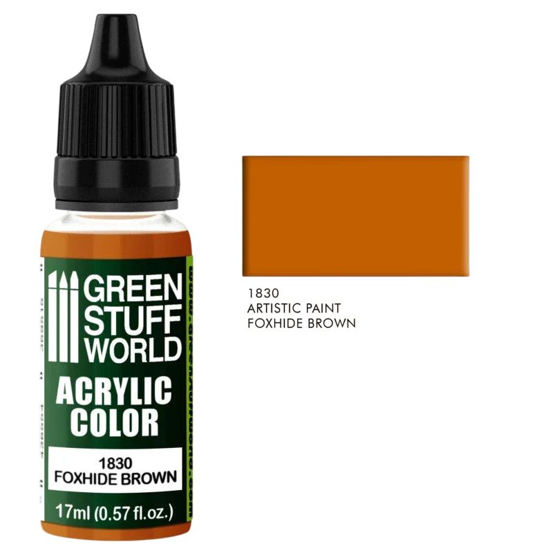 Green Stuff World - Acrylic Color Paint Foxhide Brown 1830 for Models and Miniatures