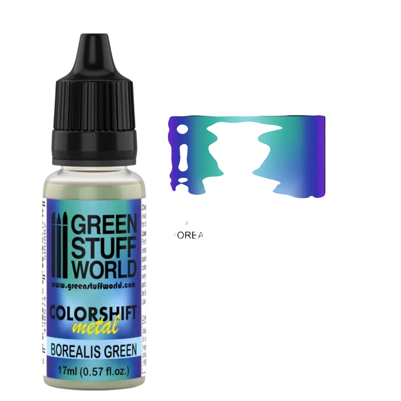 Green Stuff World - Chameleon Metal Paint Borealis Green 1729 for Models and Miniatures
