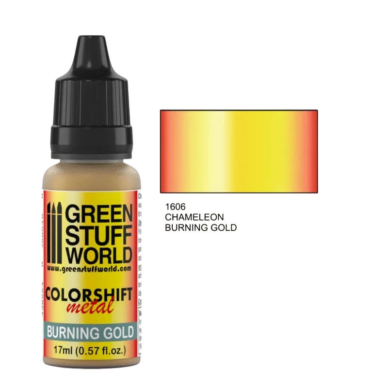 Green Stuff World - Chameleon Metal Paint Burning Gold 1606 for Models and Miniatures