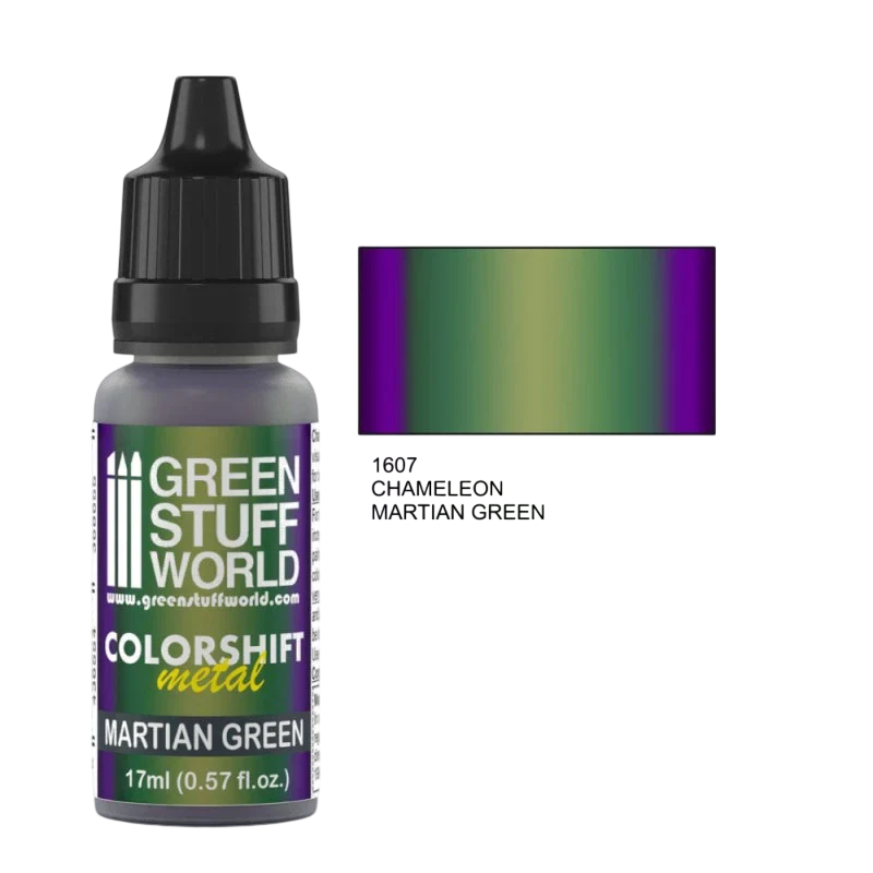 Green Stuff World - Chameleon Metal Paint Martian Green 1607 for Models and Miniatures