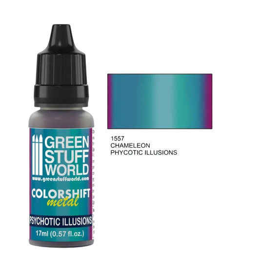 Green Stuff World - Chameleon Metal Paint Psychotic Illusions 1557 for Models and Miniatures
