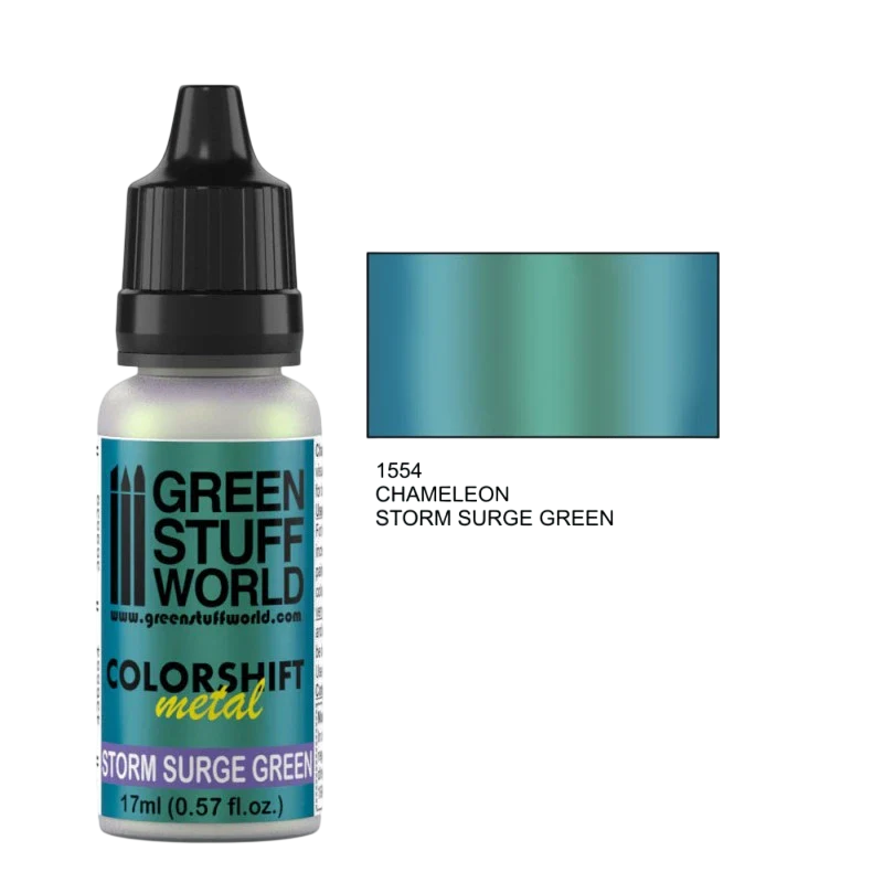 Green Stuff World - Chameleon Metal Paint Storm Surge Green 1554 for Models and Miniatures