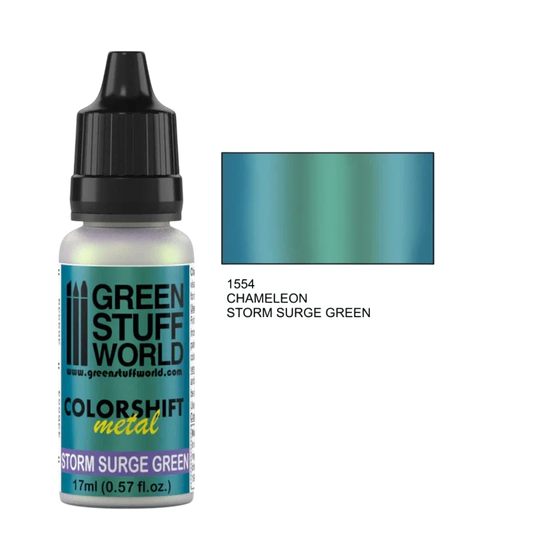 Green Stuff World - Chameleon Metal Paint Storm Surge Green 1554 for Models and Miniatures