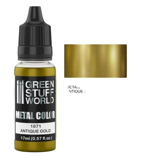 Green Stuff World - Metallic Paint Antique Gold 1871 for Models and Miniatures