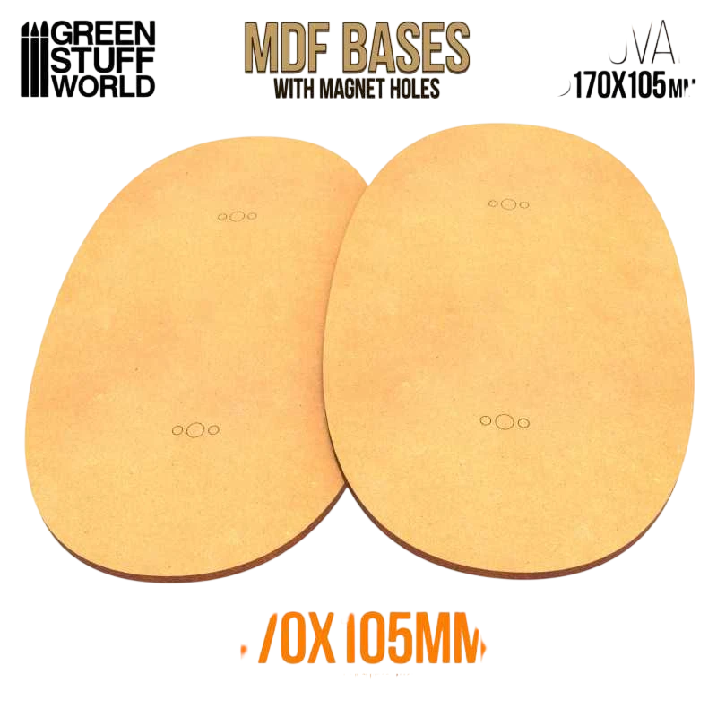 Green Stuff World 170x105mm Oval MDF Bases 9222