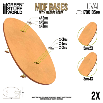 Green Stuff World 170x105mm Oval MDF Bases 9222