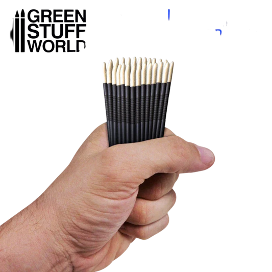 Green Stuff World 25 Disposable Weathering Brushes for Miniatures 2420