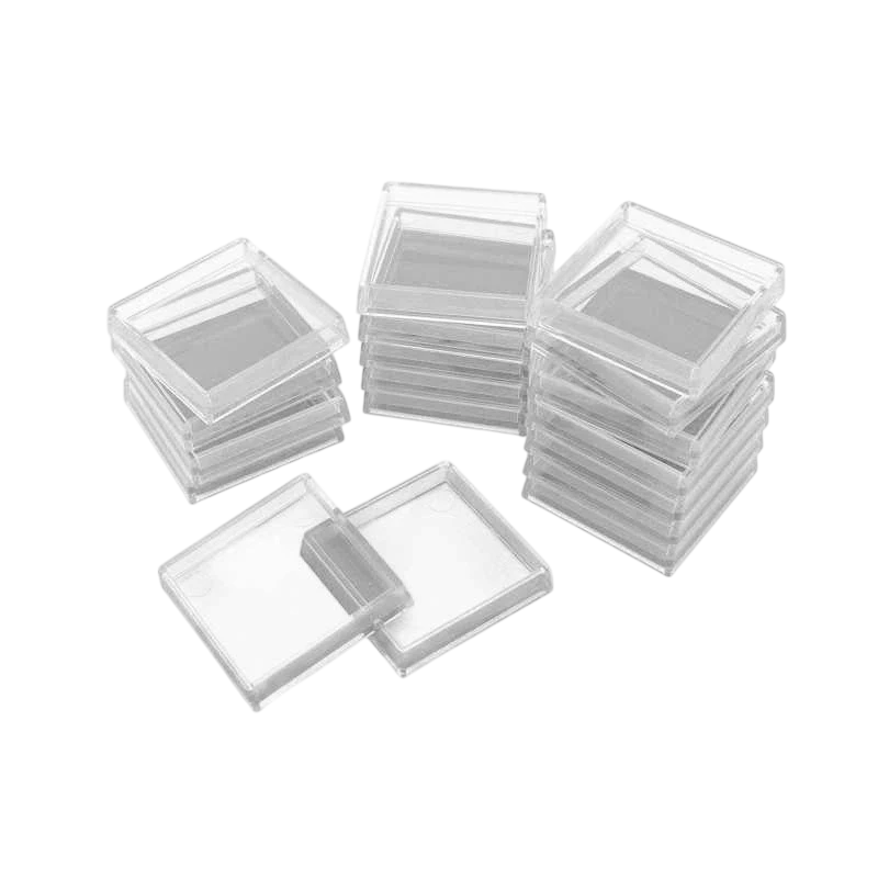 Green Stuff World 25mm Square Plastic Base Hollow - Clear - 20mm to 25mm Adapters 11431