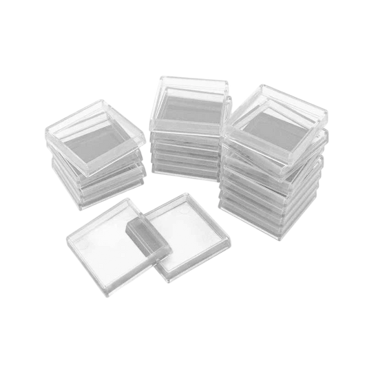 Green Stuff World 25mm Square Plastic Base Hollow - Clear - 20mm to 25mm Adapters 11431