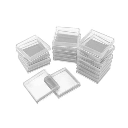 Green Stuff World 25mm Square Plastic Base Hollow - Clear - 20mm to 25mm Adapters 11431