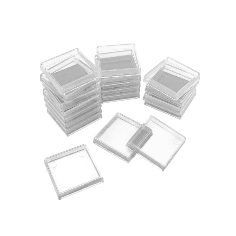 Green Stuff World 25mm Square Plastic Base Hollow - Clear - 20mm to 25mm Adapters 11431